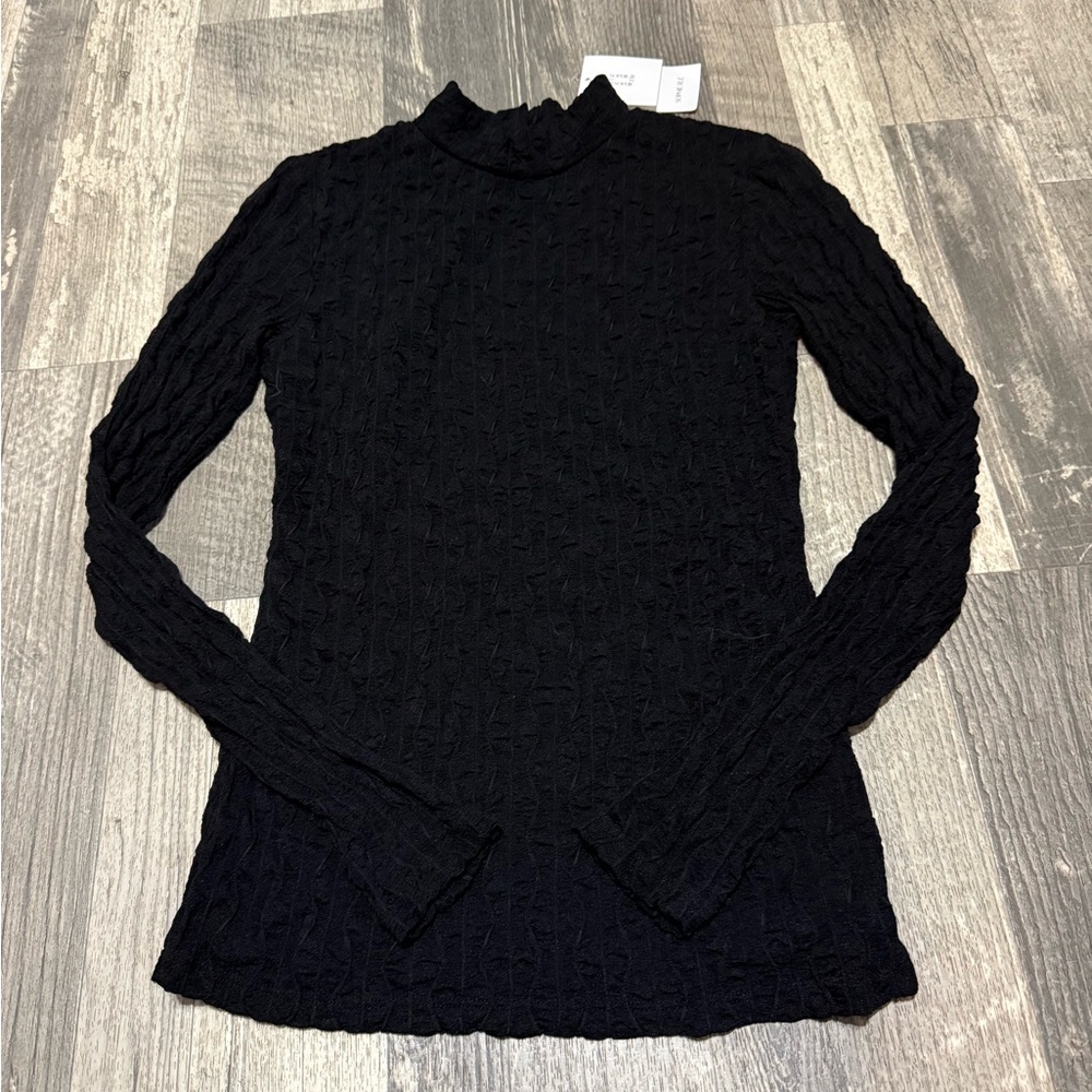 Sophie rue Black Textured Women's Top